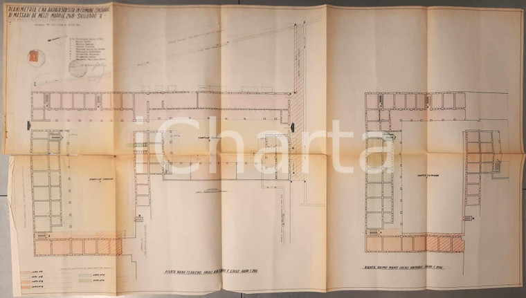 1969 FARA GERA D'ADDA / MASSARI MELZI (BG) Planimetria cascina BADALASCO 100x60