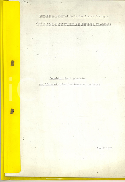 1970 COMMISSION GRANDS BARRAGES Auscultation des barrages en béton 28 pp.