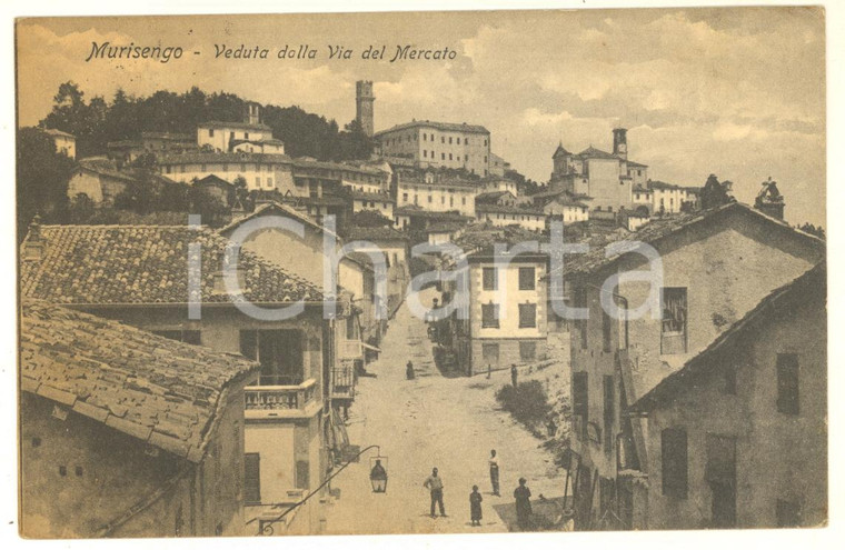 1907 MURISENGO (AL) Veduta dalla Via del Mercato *Cartolina ANIMATA FP VG