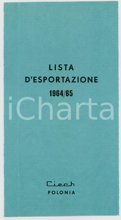 1964-65 CIECH POLONIA Lista d'esportazione dei prodotti chimici *Pieghevole