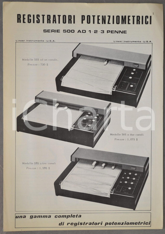 1970 ca LINEAR INSTRUMENTS (USA) Registratori potenziometrici serie 500 - 400