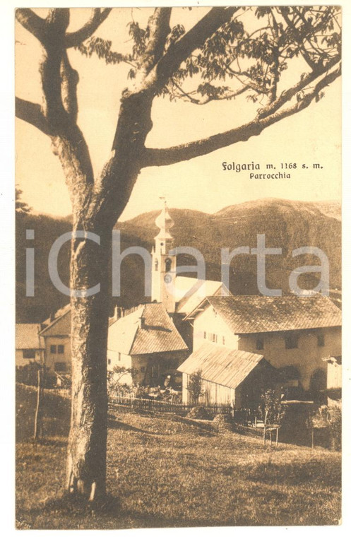 1937 FOLGARIA (TN) Veduta della parrocchia *Cartolina postale FP VG