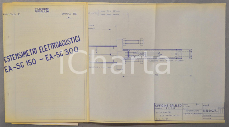 1961 OFFICINE GALILEO Estensimetri elettroacustici EA-SC150 *Fasc. II cap. VIII