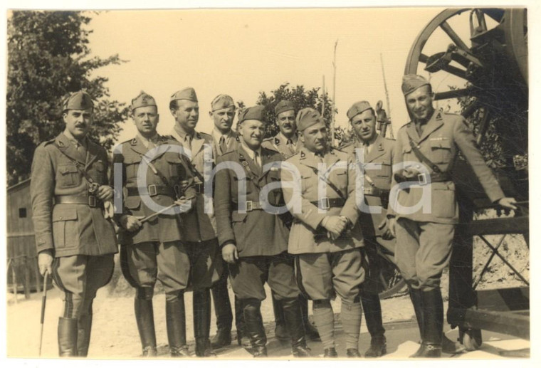 1942 WW2 CARDANO Visita ufficiali artiglieria alla 122^ batteria *Foto cartolina
