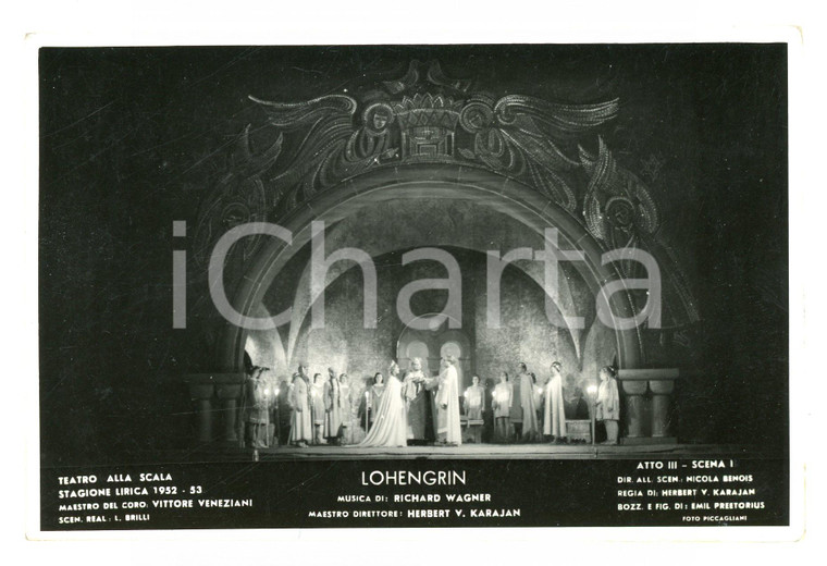 1952 MILANO Teatro alla SCALA Lohengrin Scene Nicola BENOIS *Foto seriale
