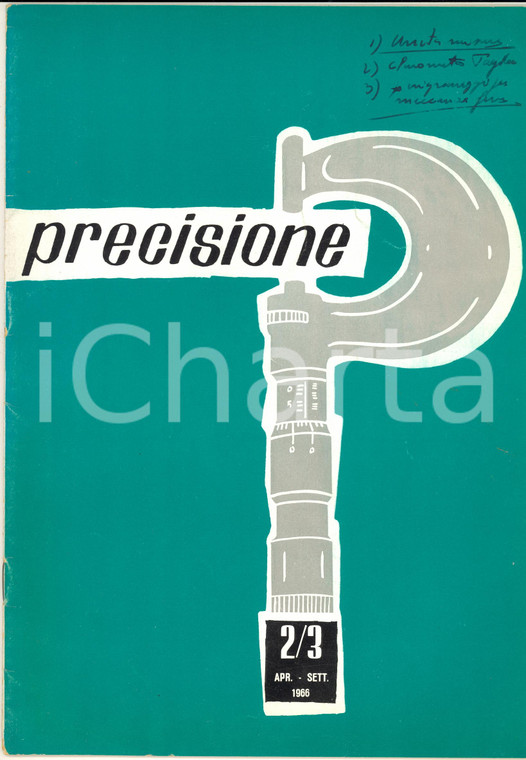 1966 MILANO F.lli BORLETTI - PRECISIONE Microscopio elettronico *Rivista n° 2-3