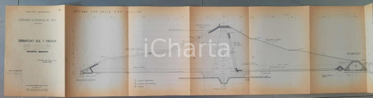 1962 TRAPANI Bonifica BIRGI - Serbatoio sul torrente FASTAIA *Progetto 120x29