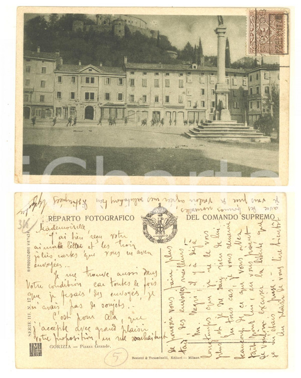 1924 GORIZIA Piazza Grande *Cartolina Reparto Fotografico Comando Supremo