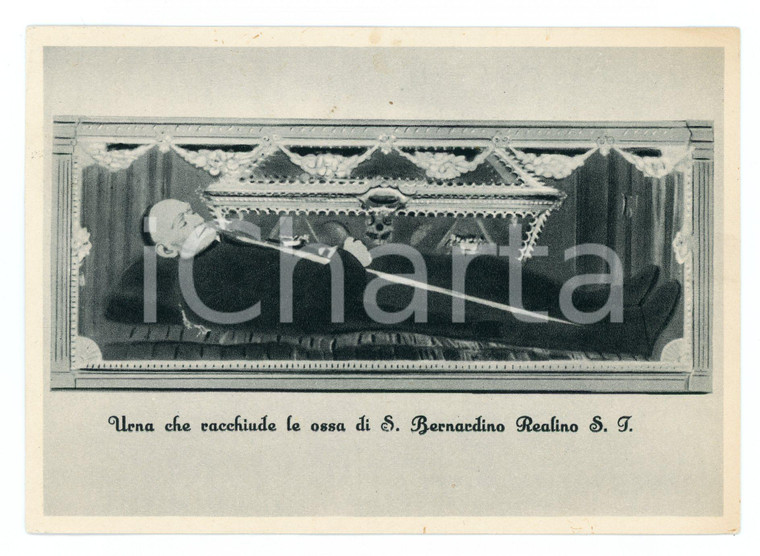 1962 LECCE Istituto ARGENTO Urna con le ossa di san Bernardino REALINO Cartolina