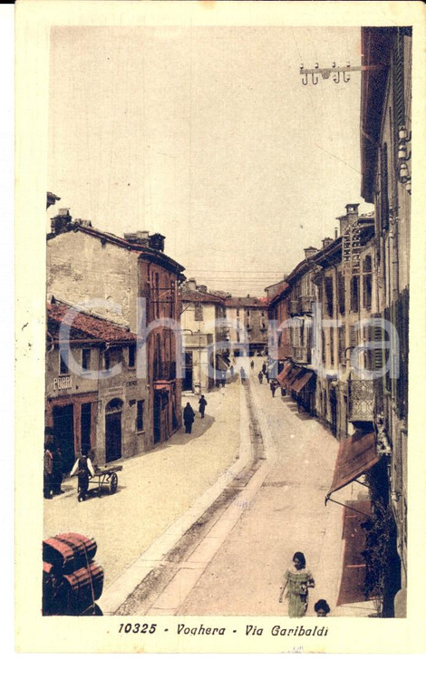 1953 VOGHERA (PV) Veduta di via GARIBALDI *Cartolina postale ANIMATA FP VG