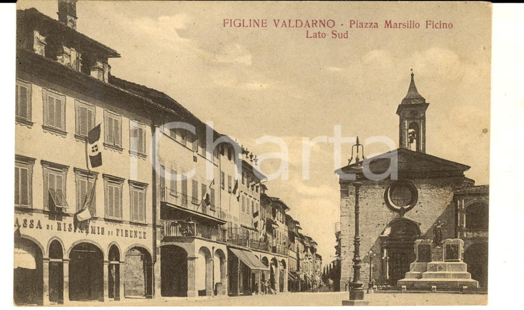 1925 FIGLINE VALDARNO Piazza Marsilio FICINO e Cassa di Risparmio di Firenze