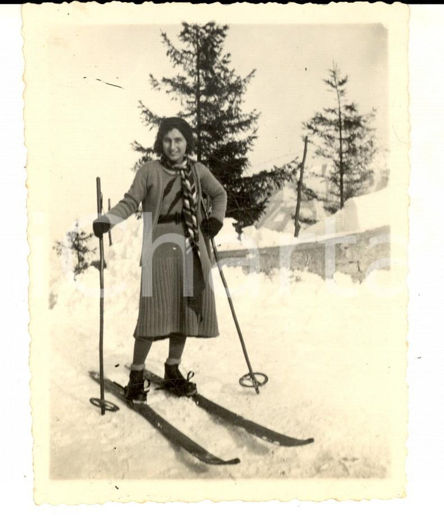 1933 SAN MAURIZIO DI BRUNATE (CO) Ritratto di una sciatrice *Foto VINTAGE 8x12