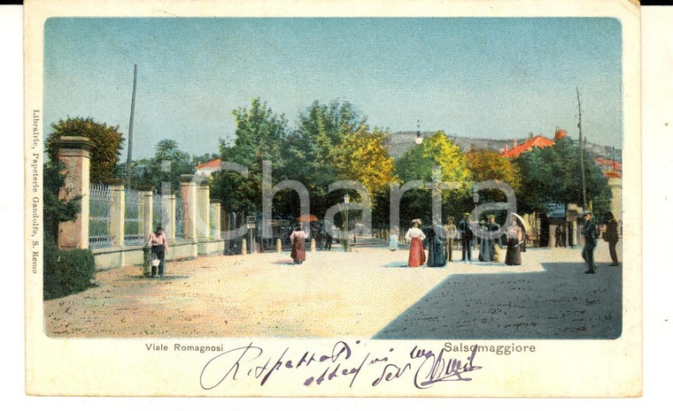 1905 ca SALSOMAGGIORE TERME Veduta di viale Romagnosi *Cartolina ANIMATA FP