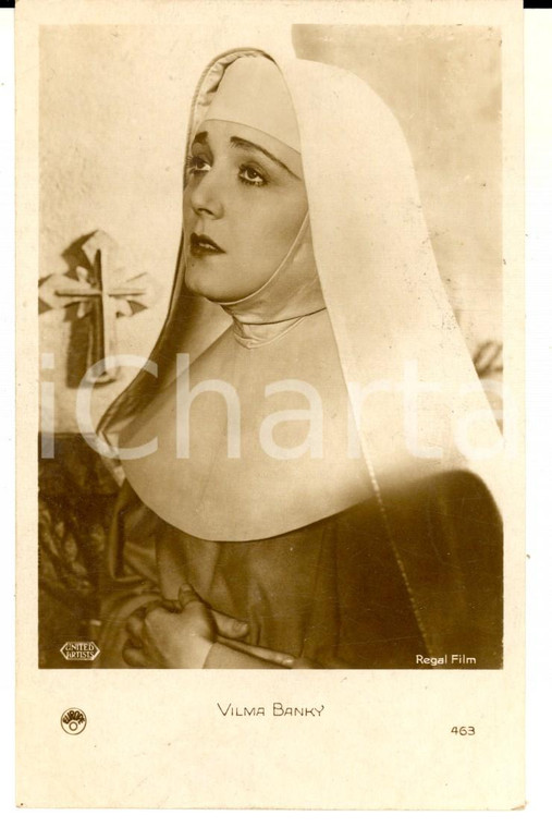 1925 ca CINEMA Attrice Vilma BANKY in abito da suora *Cartolina FP NV