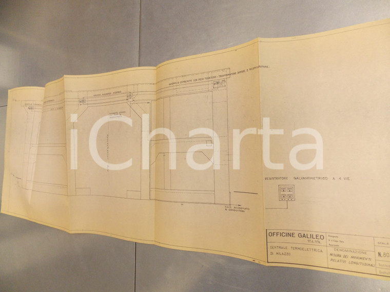 1974 OFFICINE GALILEO Centrale di MILAZZO - Movimenti longitudinali *Schema