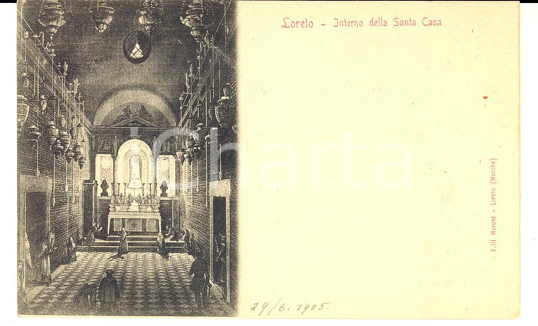 1905 LORETO (AN) Interno della SANTA CASA *Cartolina ANIMATA FP NV