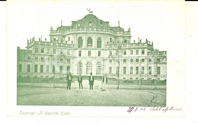 1902 STUPINIGI (TO) Il Castello Reale  *Cartolina postale ANIMATA FP VG