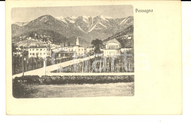 1923 POSSAGNO (TV) Veduta panoramica del paese  *Cartolina postale FP VG