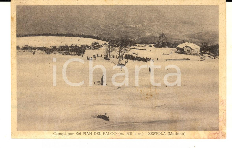 1933 SESTOLA (MO) Campi per sci PIAN DEL FALCO *Cartolina ANIMATA FP VG