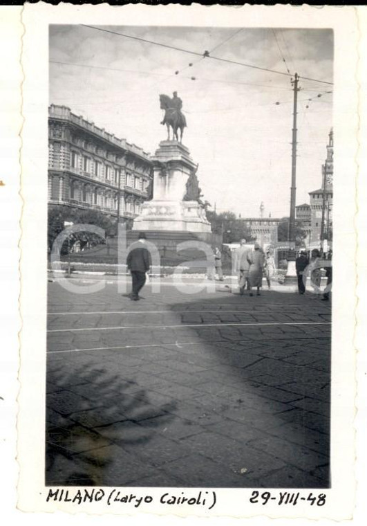 1948 MILANO Veduta di Largo CAIROLI *Fotografia VINTAGE ANIMATA  6x9