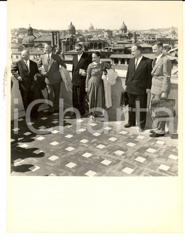 1960 ca ROMA CAMPIDOGLIO Membri commissione UNESCO in terrazza *Foto 18x24