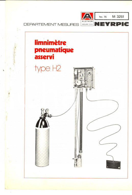 1975 GRENOBLE Ditta NEYRPIC Lmnimètre pneumatique asservi *Brochure ILLUSTRATA 
