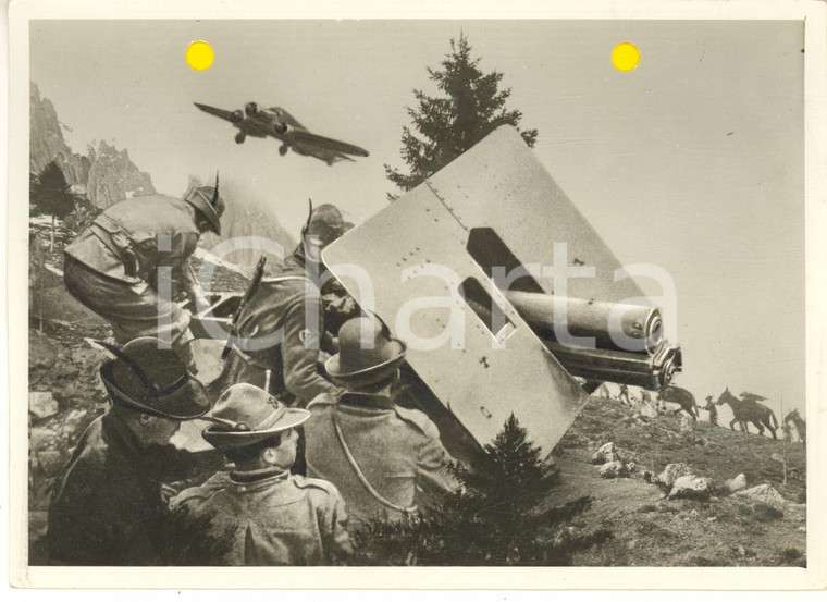 1941 WW2 ALPINI in azione in montagna - Foto per cartolina ditta MARZARI