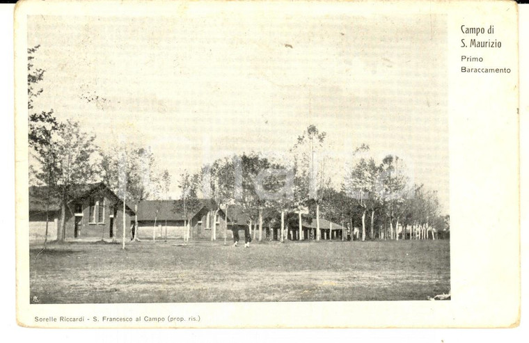 1916 SAN MAURIZIO CANAVESE Campo militare - Primo baraccamento *Cartolina FP VG