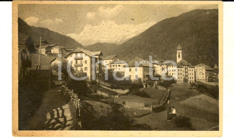 1926 NOVA LEVANTE (BZ) Veduta con il cATINACCIO e strada DOLOMITI *Cartolina FP