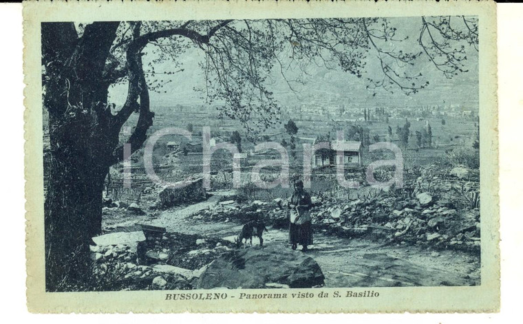 1918 BUSSOLENO (TO) Panorama visto da S. BASILIO *Cartolina VINTAGE FP VG