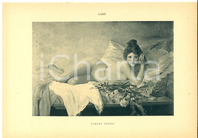 1910 ca LARD Fleurs fanées - Nu féminin *Stampa EROTICA VINTAGE 30x20 cm