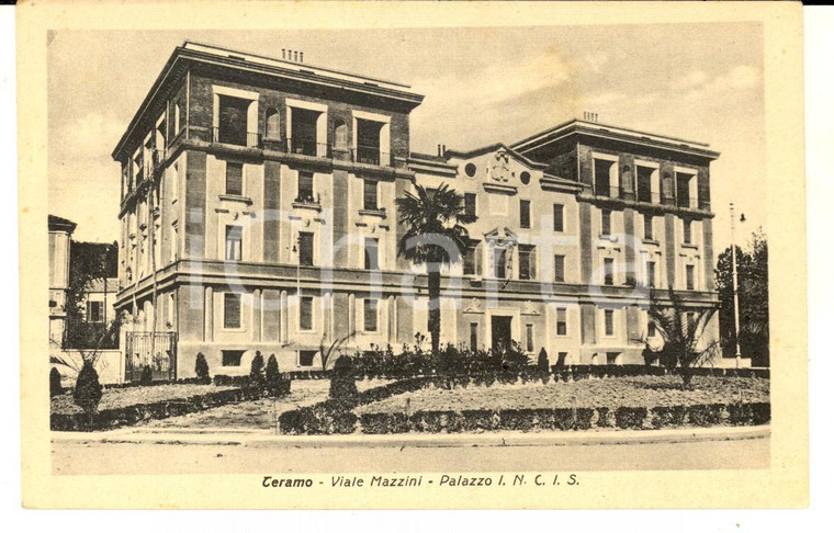 1930 ca TERAMO Viale Mazzini - Palazzo I.N.C.I.S. *Cartolina postale FP NV