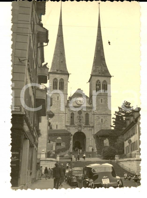 1950 ca LUCERNA (CH) Chiesa e Collegiata di SAN LEODEGARDO *Foto 7x10