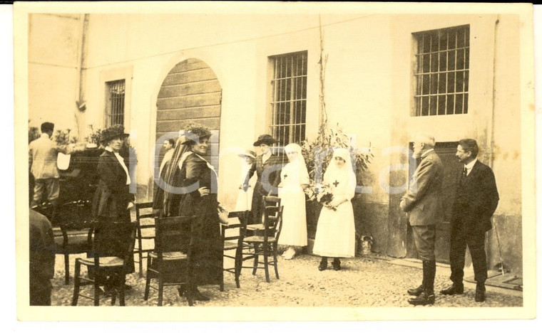 1918 WWI AREA LOMBARDA Cerimonia di beneficenza con CROCEROSSINE pro feriti Foto