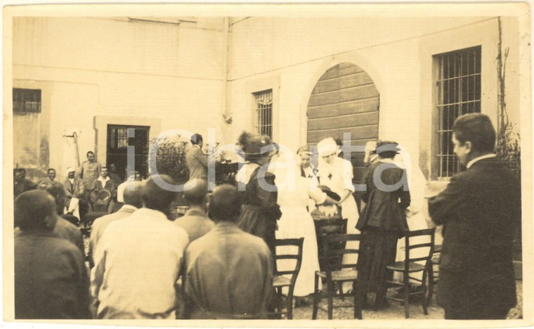 1918 WWI AREA LOMBARDA Cerimonia con CROCEROSSINE per feriti di guerra *Foto