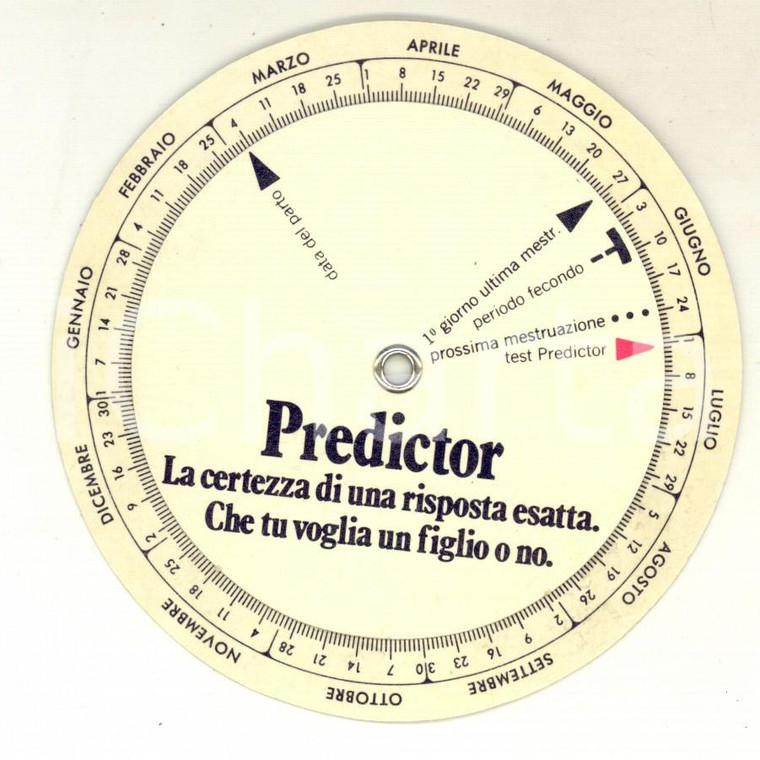 1970 ca PREDICTOR Disco di gravidanza pubblicitario *VINTAGE 10 cm