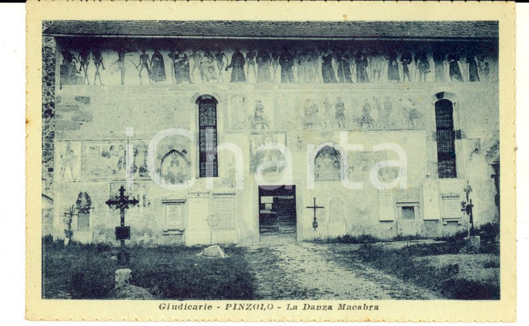 1930 ca PINZOLO (TN) Giudicarie - La Danza macabra *Cartolina postale FP NV