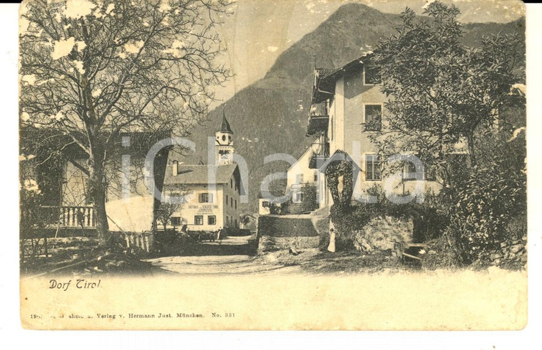 1906 DORF TIROL/ TIROLO  Veduta del centro del paese *Cartolina VINTAGE FP VG