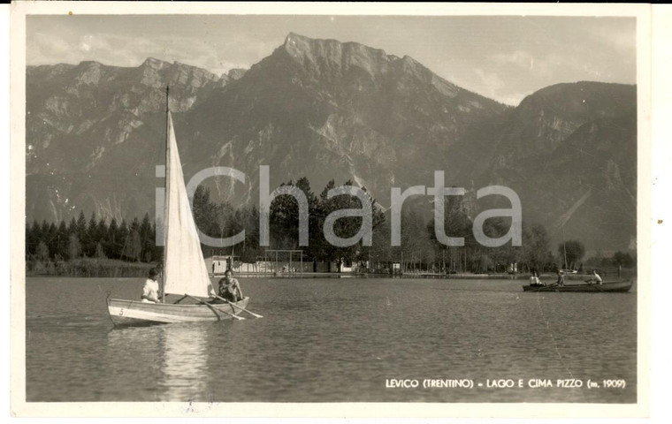 1954 LEVICO (TN) Veduta del lago con la CIMA PIZZO *Cartolina FP VG