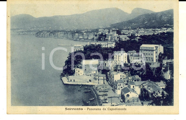 1929 SORRENTO (NA) Panorama da Capodimonte *Cartolina postale FP VG
