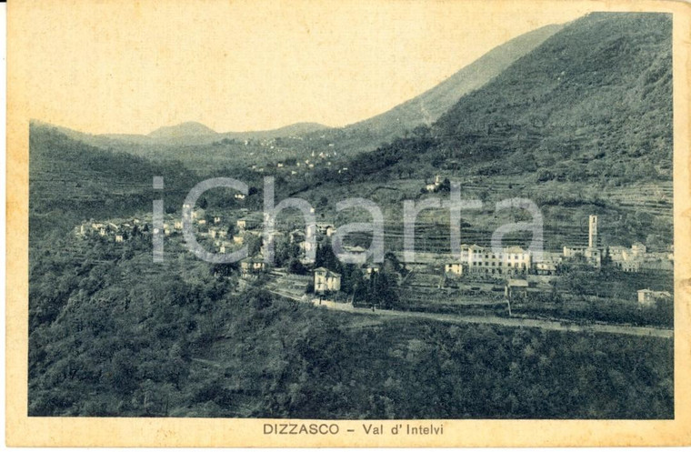 1930 ca DIZZASCO (CO) Panorama del paese in VALLE INTELVI *Cartolina DANNEGGIATA