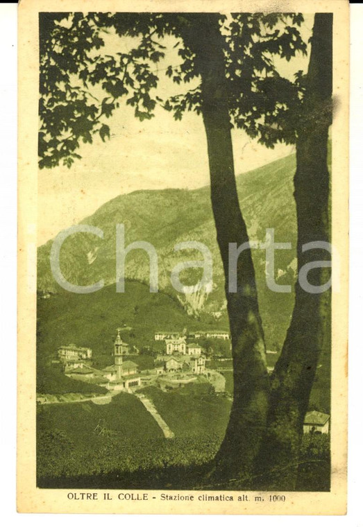 1930 ca OLTRE IL COLLE (BG) Panorama del paese *Cartolina ILLUSTRATA FP NV