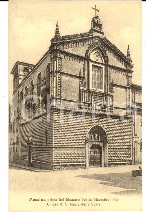 1910 ca MESSINA Chiesa SANTA MARIA DELLA SCALA prima del terremoto *Cartolina NV