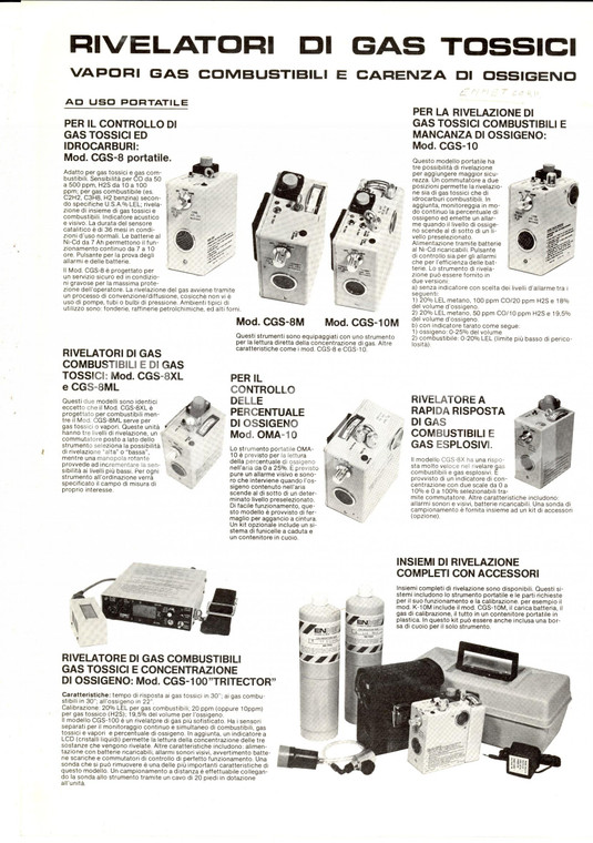 1970 ca MILANO Società AN. NA. Rivelatori gas tossici *Volantino pubblicitario