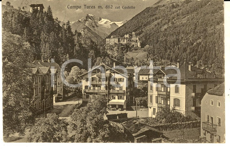 1929 CAMPO TURES (BZ) Veduta panoramica con il castello *Cartolina FP VG