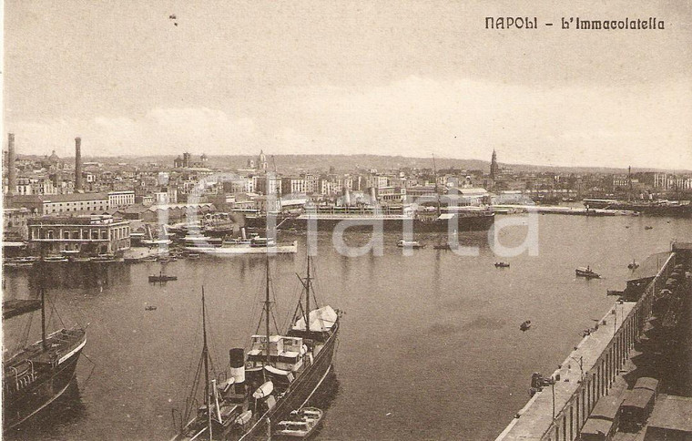 1925 ca NAPOLI Panorama con l'Immacolatella *Cartolina FP NV