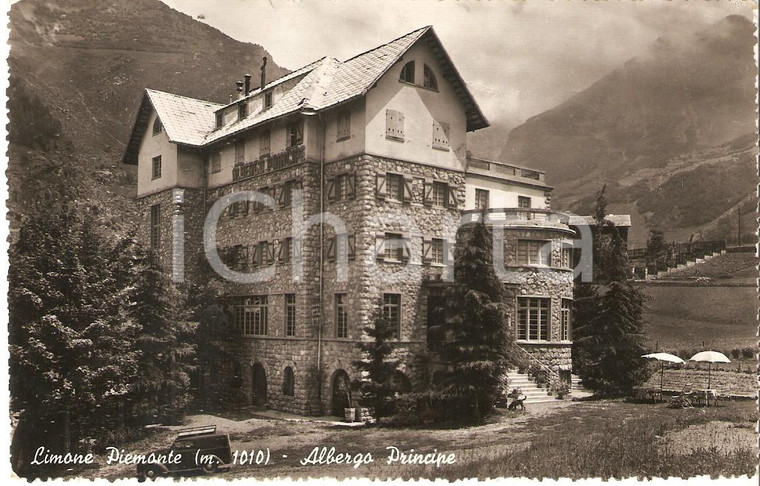 1950 LIMONE PIEMONTE (CN) Panorama con Albergo Principe *Cartolina FP VG