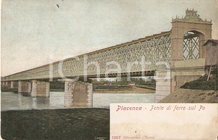 1935 ca PIACENZA Ponte sul fiume Po *Cartolina FP VG