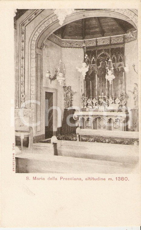 1920 ca CASTIONE DELLA PRESOLANA (BG) Interno Chiesa Santa Maria Cartolina FP NV