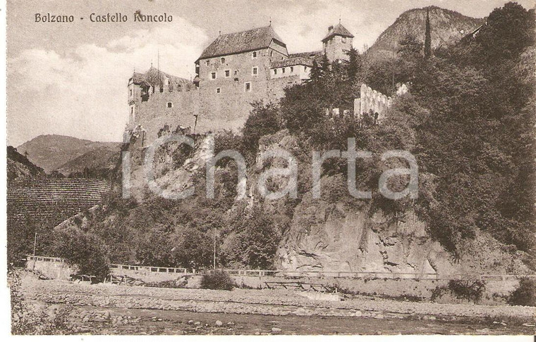 1925 ca BOLZANO Panorama con Castello RONCOLO *Cartolina FP NV